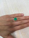 4.12 Carat 10.5x9.7 Vivid Yellowish Loose Colombian Emerald-Emerald Cut