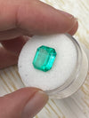 4.24 Carat 10.6x9 Bluish Green Natural Loose Colombian Emerald-Classic Emerald Cut
