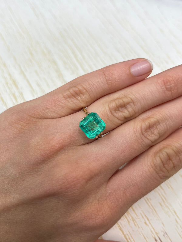 4.33 Carat 10x10 Vibrant Loose Colombian Emerald-Asscher Cut