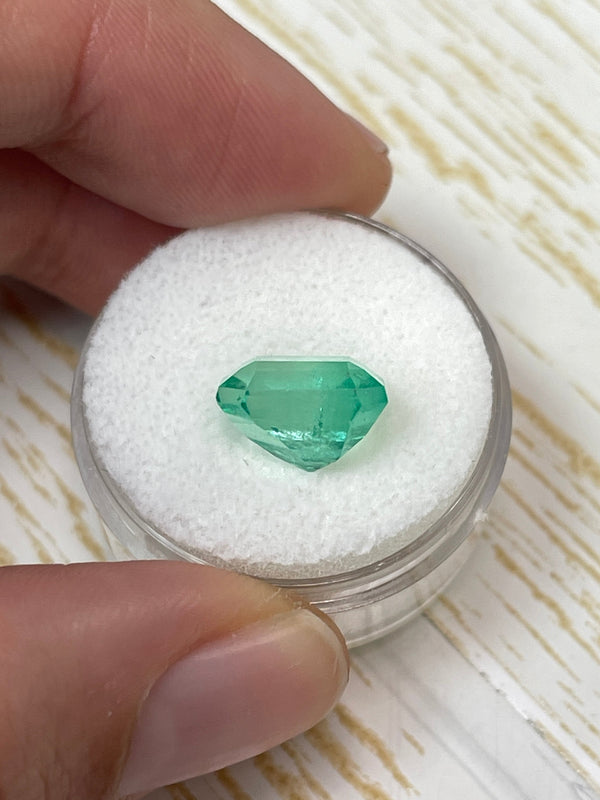 4.93 Carat 11x9 Limish Green Natural Loose Colombian Emerald-Classic Emerald Cut