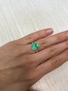 4.93 Carat 11x9 Limish Green Natural Loose Colombian Emerald-Classic Emerald Cut