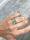 3.64 Carat 10x8 Yellowish Green Natural Loose Colombian Emerald-Emerald Cut