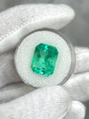9.51 Carat 14x11 Vivacious Green Emerald Cut Loose Authentic Colombian emerald-Emerald Cut