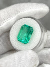 9.51 Carat 14x11 Vivacious Green Emerald Cut Loose Authentic Colombian emerald-Emerald Cut
