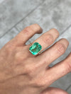9.51 Carat 14x11 Vivacious Green Emerald Cut Loose Authentic Colombian emerald-Emerald Cut