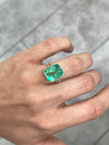 9.51 Carat 14x11 Vivacious Green Emerald Cut Loose Authentic Colombian emerald-Emerald Cut