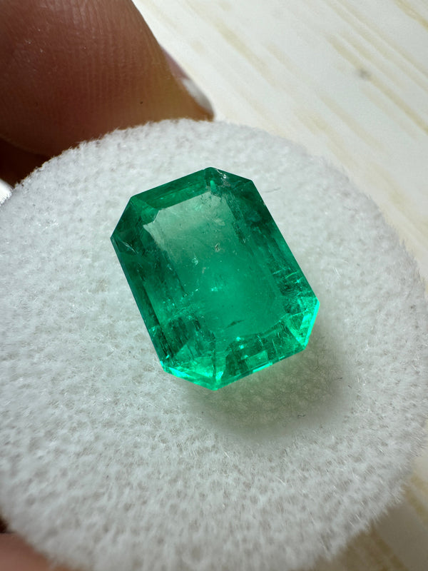 3.88 Carat 11x8 GLOWING Green Natural Loose Colombian Emerald-Emerald Cut