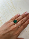 8.60 Carat 13.5x11 Deep Green Emerald Cut Loose Zambian Emerald-Emerald Cut