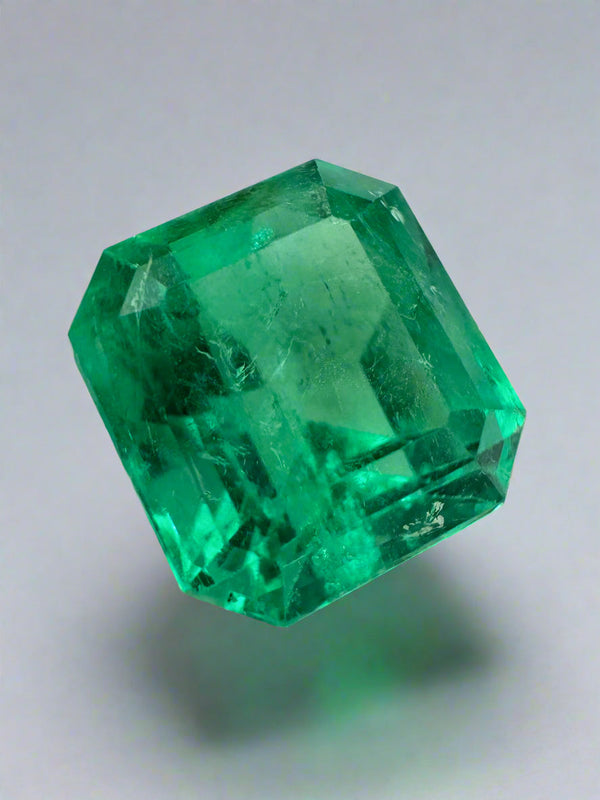 5.29 Carat 10.5x10 Vibrant Loose Colombian Emerald-Asscher Cut