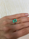 5.55 Carat 12x8 Pastel Green Natural Loose Colombian Emerald- Emerald Cut