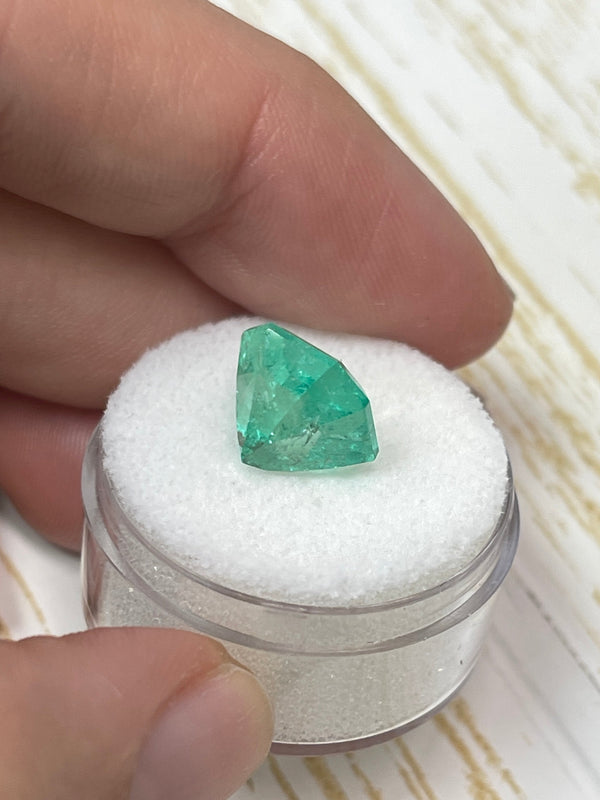 5.56 Carat 10.6x10.6 Spring Green Natural Loose Colombian Emerald-Asscher Cut