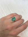 5.76 Carat 12x8 Clear Green Natural Loose Colombian Emerald- Emerald Cut