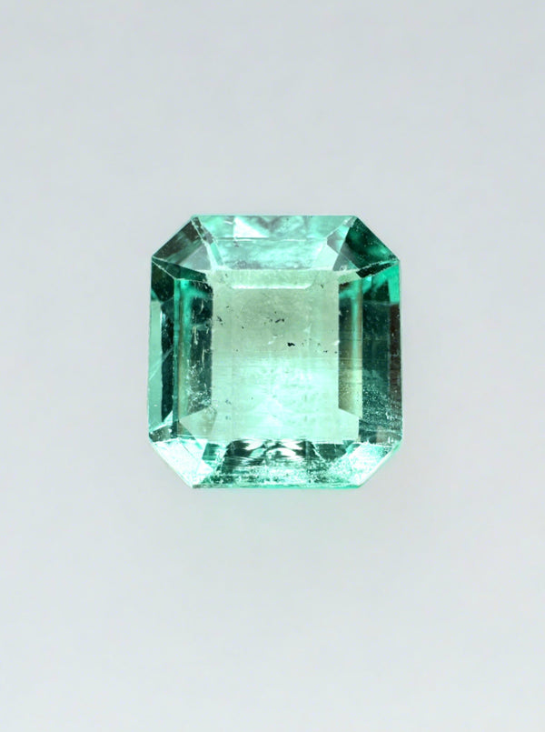 1.74 Carat Freckled Portrait Cut Loose Colombian Emerald- Asscher Cut