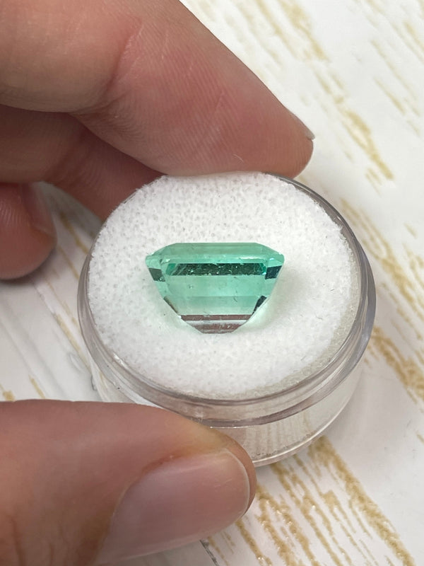 Large 10.26 Carat 13x11 VS Jyotish Green Emerald Cut Loose Colombian Emerald-Emerald Cut