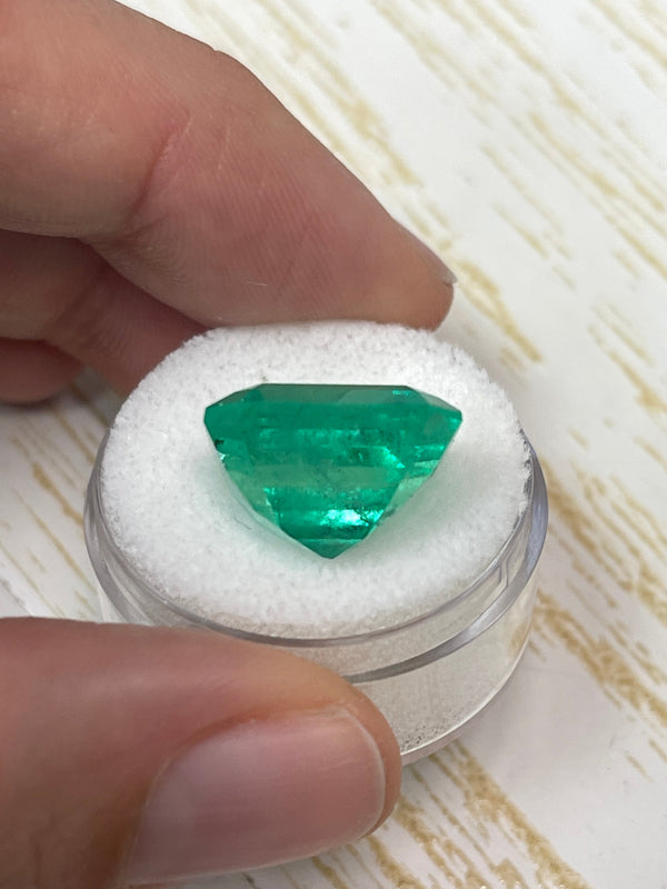 Large 15.28 Carat GIA Certificate 15.5x14.5 Loose Colombian Emerald- Emerald Cut