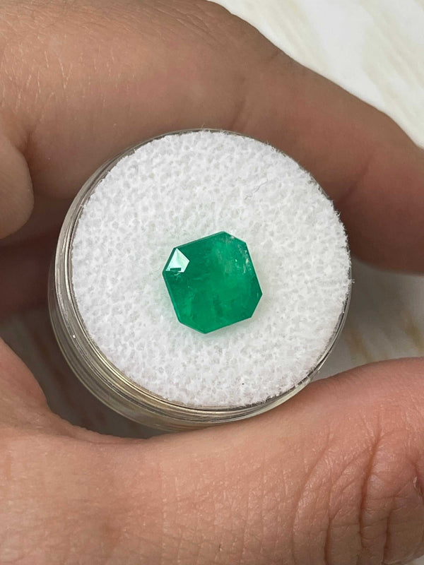 2.82 Carat 8.6x8.6 Vibrant Natural Loose Colombian Emerald-Asscher Cut