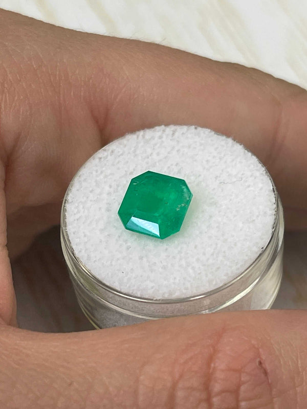 2.82 Carat 8.6x8.6 Vibrant Natural Loose Colombian Emerald-Asscher Cut
