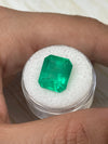 9.28 Carat 13x11 Yellowish Green Emerald Cut Loose Colombian Emerald-Emerald Cut