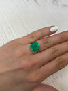 9.28 Carat 13x11 Yellowish Green Emerald Cut Loose Colombian Emerald-Emerald Cut