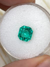 1.79 Carat 7.5x7 Crystalline Green Asscher Cut Natural Unset Colombian Emerald
