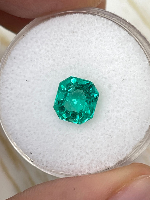 1.79 Carat 7.5x7 Crystalline Green Asscher Cut Natural Unset Colombian Emerald