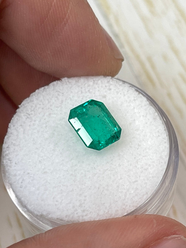 1.94 Carat 8.5x7 Freckled Green Natural Loose Colombian Emerald- Emerald Cut