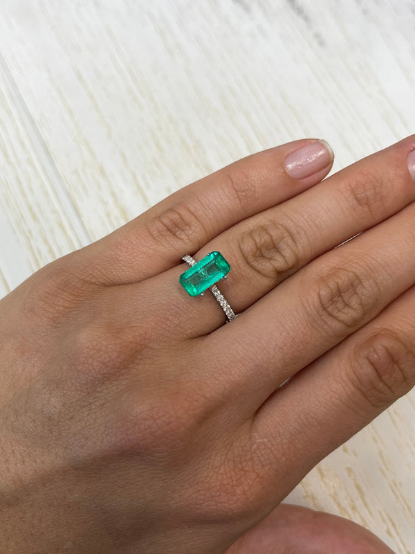 2.70 Carat 11.4x6 Yellowish Elongated Emerald Cut