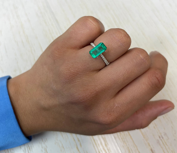 2.70 Carat 11.4x6 Yellowish Elongated Emerald Cut