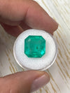 Large 11.64 Carat 14x14 Earthy Green Natural Loose Colombian- Asscher Cut