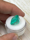 Large 13.46 Carat Minor Oil 14.5x14 Dark Green Natural Loose Colombian- Asscher Cut
