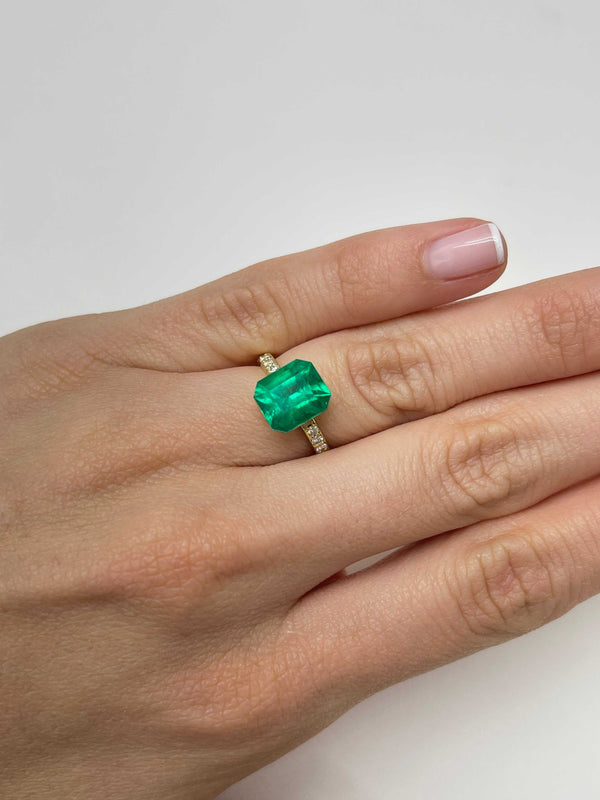 4.12 Carat AAA Vivid Muzo Natural Loose Colombian Emerald-Emerald Cut