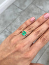 2.47 Carat 9x7 Yellowish Green Natural Loose Colombian Emerald- Emerald Cut