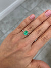 2.59 Carat Natural Colombian Emerald 9x7 Emerald Cut Yellowish Green Loose Gemstone