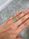 2.59 Carat Natural Colombian Emerald 9x7 Emerald Cut Yellowish Green Loose Gemstone