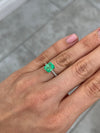2.82 Carat Colombian Emerald Chunky Cut 8.5x7.4mm Crystal Clear Loose Natural Gemstone