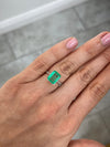 3.22ct Muzo Colombian Emerald Crystal Clear Yellowish Green Spready Cut 10.4x8.4mm Earth Mined Loose Gemstone