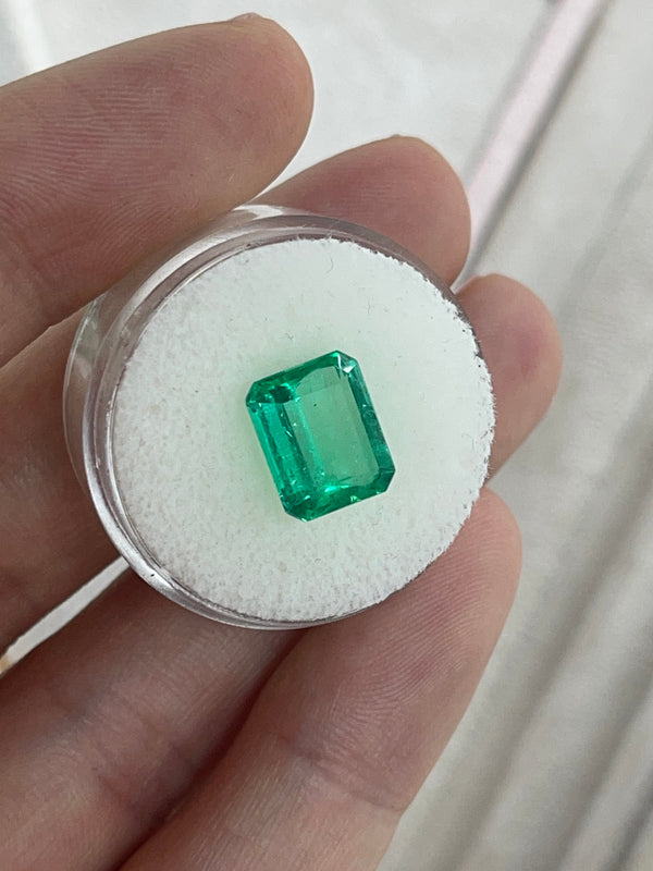 3.30ct Muzo Colombian Emerald Crystal Clear Yellowish Green Spready Cut 10.4x8.4mm Earth Mined Loose Gemstone