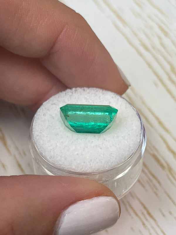 6.22 Carat 14x9 Bluish Green Emerald Cut Loose Colombian Emerald-Emerald Cut