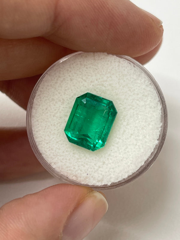 4.24 Carat 11x9 AAA+ Classic Green Natural Loose Colombian- Emerald Cut