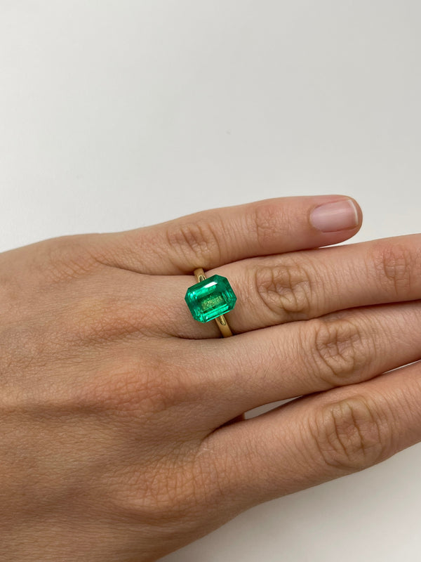 4.24 Carat 11x9 AAA+ Classic Green Natural Loose Colombian- Emerald Cut