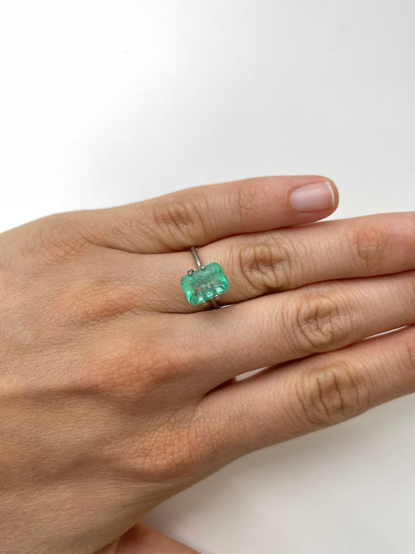 3.54 Carat 11x8 Seafoam Green Natural Loose Colombian Emerald-Emerald Cut