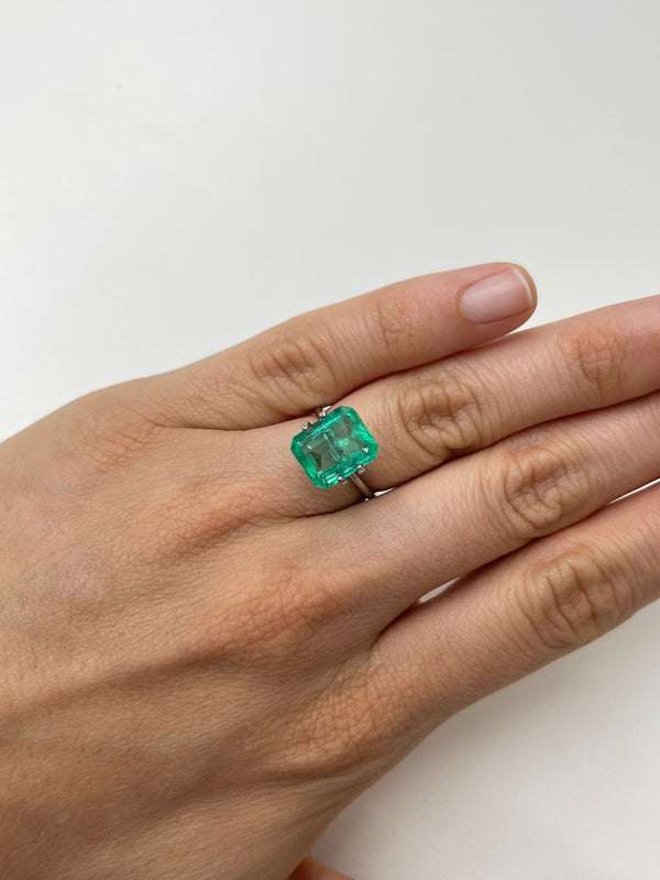 5.02 Carat 11.5x9 Crystalline Natural Loose Colombian Emerald-Classic Emerald Cut