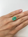 5.45 Carat 13x9 Bluish Green Natural Loose- Emerald Cut