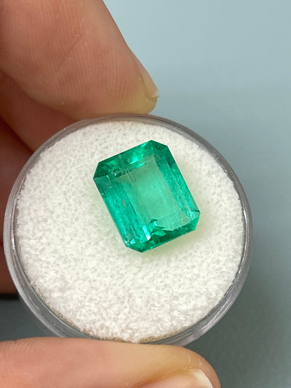 5.50 Carat 11.8mx9.7 Medium Green Natural Loose Colombian Emerald-Classic Emerald Cut