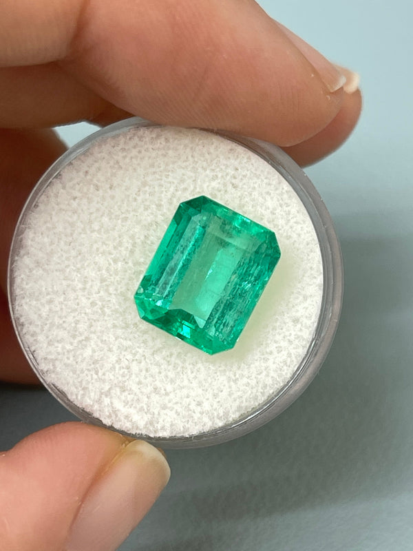 5.50 Carat 11.8mx9.7 Medium Green Natural Loose Colombian Emerald-Classic Emerald Cut