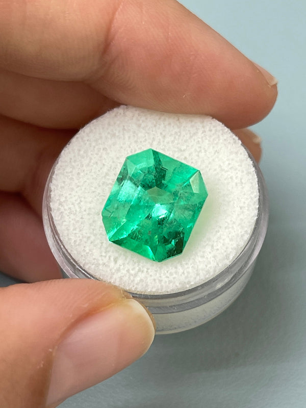 7.92 Carat 13x11.5 Chunky Emerald Cut Loose Colombian Emerald-Emerald Cut