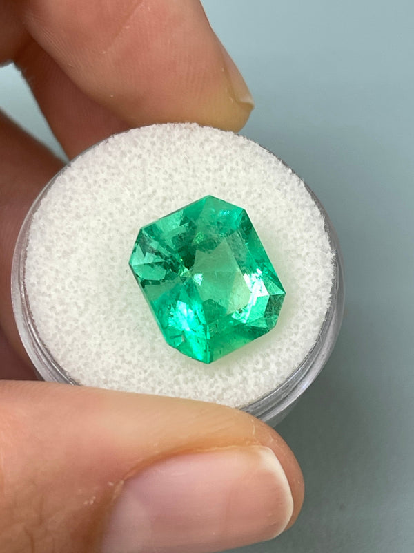 7.92 Carat 13x11.5 Chunky Emerald Cut Loose Colombian Emerald-Emerald Cut