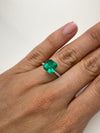 3.06 Carat AAA+ GIA Certified Muzo Green Natural Loose Colombian Emerald Asscher Cut