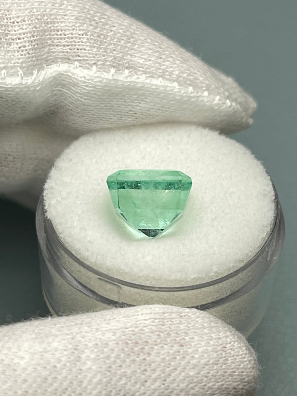 4.91 Carat 10x8.5 Chunky Pastel Bluish Green Natural Loose Colombian Emerald-Emerald Cut
