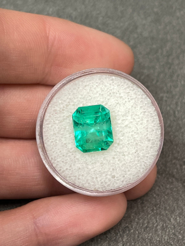 4.13 Carat 10x8 Vibrant Green Natural Loose Colombian Emerald-Classic Emerald Cut